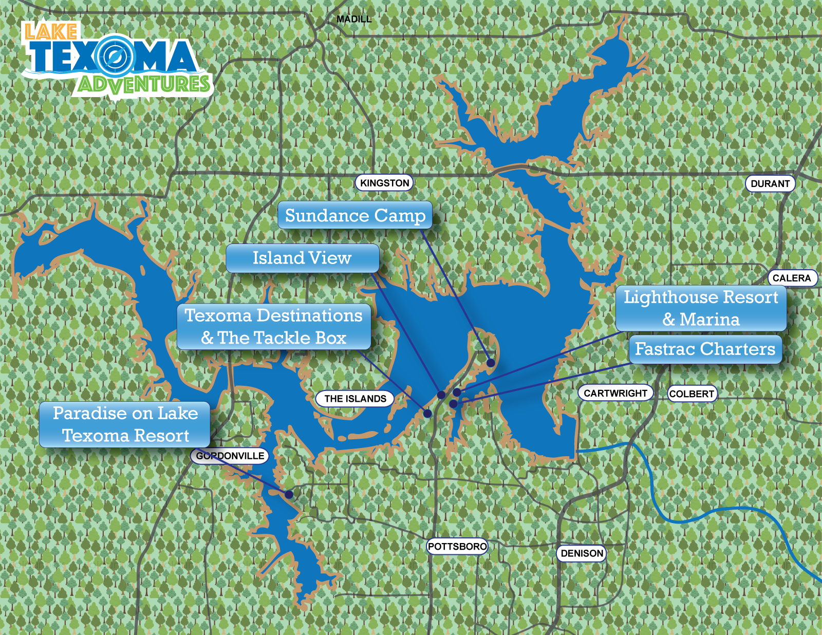 Map Lake Texoma Adventures